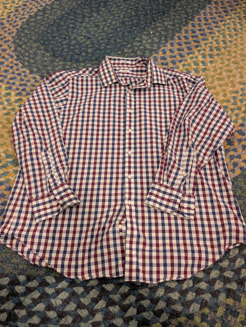 Izod Men's Cotton Button-Down Shirt -  Blue & Purple